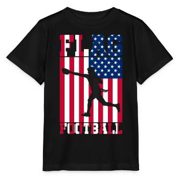 Joueur de flag football américain Drapeau américain - T-shirt bio MINI CREATOR Stanley/Stella Enfant - noir - Devant - Mikhail (115cm)
