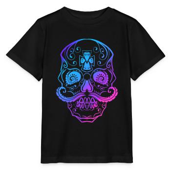Cinco De Mayo Stylized Sugar Skull Day Of The Dead - Stanley/Stella Kinder T-Shirt MINI CREATOR  - Schwarz - Vorne - Mikhail (115cm)