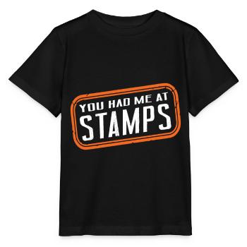 They had me at Stamps Philatelist Stamp - Stanley/Stella MINI CREATOR Kids’ T-Shirt - black - Front - Mikhail (115cm)