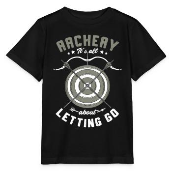 Tir à l’arc Il s’agit de lâcher prise - T-shirt bio MINI CREATOR Stanley/Stella Enfant - noir - Devant - Mikhail (115cm)
