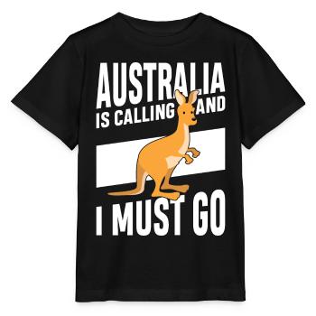 L’Australie appelle Kangourou Outback Mignons Kangourous - T-shirt bio MINI CREATOR Stanley/Stella Enfant - noir - Devant - Mikhail (115cm)