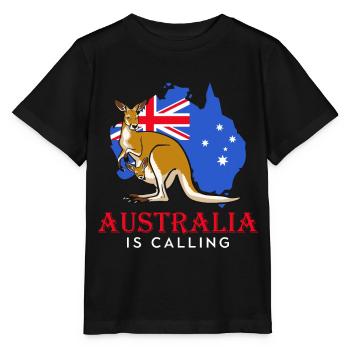 L’Australie appelle les kangourous mignons de l’outback - T-shirt bio MINI CREATOR Stanley/Stella Enfant - noir - Devant - Mikhail (115cm)