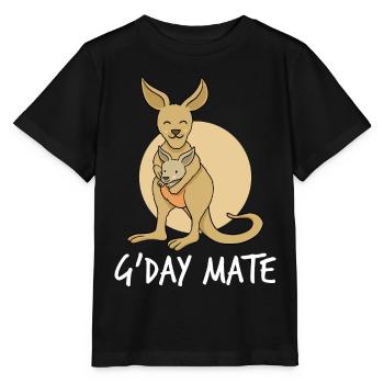 Mignon Kangourou G’day Mate Kangourous Australie - T-shirt bio MINI CREATOR Stanley/Stella Enfant - noir - Devant - Mikhail (115cm)