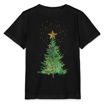 Christbaum Weihnachtsbaum Weihnachtsstern Stern - Stanley/Stella Kinder T-Shirt MINI CREATOR  - Schwarz - Vorne - Mikhail (115cm)