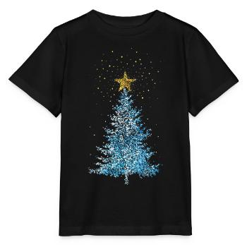 Weihnachtsbaum Tannenbaum Weihnachtsstern Sterne - Stanley/Stella Kinder T-Shirt MINI CREATOR  - Schwarz - Vorne - Mikhail (115cm)