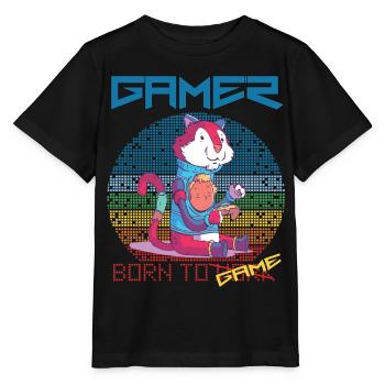Video Games Funny Gamer Born To Gaming Retro Game - Stanley/Stella Kinder T-Shirt MINI CREATOR  - Schwarz - Vorne - Mikhail (115cm)