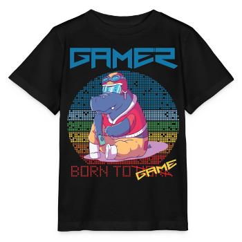 Video Games Funny Gamer Born To Gaming Retro Game - Stanley/Stella Kinder T-Shirt MINI CREATOR  - Schwarz - Vorne - Mikhail (115cm)