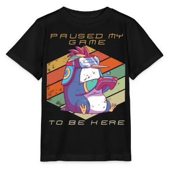 Jeux vidéo Gamer a mis en pause mon jeu Retro Gaming Peng - T-shirt bio MINI CREATOR Stanley/Stella Enfant - noir - Devant - Mikhail (115cm)