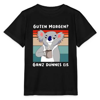 Guten Morgen? Ganz dünnes Eis Koala - Stanley/Stella Kinder T-Shirt MINI CREATOR  - Schwarz - Vorne - Mikhail (115cm)
