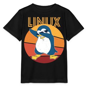 Linux Admin Cool Penguin Nerd Informatics - T-shirt bio MINI CREATOR Stanley/Stella Enfant - noir - Devant - Mikhail (115cm)