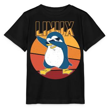 Linux Root Admin Cool Penguin Informatics Nerd - T-shirt bio MINI CREATOR Stanley/Stella Enfant - noir - Devant - Mikhail (115cm)