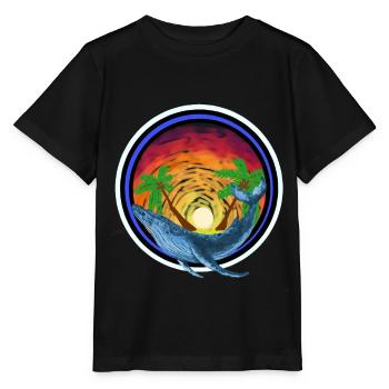 Marine Mammals Whale Fish South Seas Environmental Protection Island - Stanley/Stella MINI CREATOR Kids’ T-Shirt - black - Front - Mikhail (115cm)