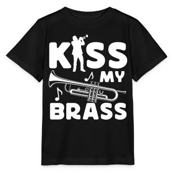 Le trompettiste Pun Kiss My Brass - T-shirt bio MINI CREATOR Stanley/Stella Enfant - noir - Devant - Mikhail (115cm)