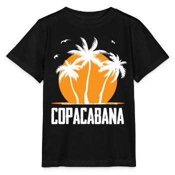 Copacabana Rio Palmiers Plage d’été Soleil Vagues U - T-shirt bio MINI CREATOR Stanley/Stella Enfant - noir - Devant - Mikhail (115cm)
