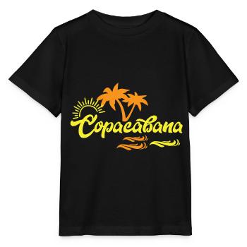 Plage Copacabana Rio Palms Soleil d’été Ondes U - T-shirt bio MINI CREATOR Stanley/Stella Enfant - noir - Devant - Mikhail (115cm)