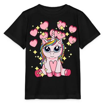 Licorne Hearty Mythical Animal Enfants Stardust - T-shirt bio MINI CREATOR Stanley/Stella Enfant - noir - Devant - Mikhail (115cm)