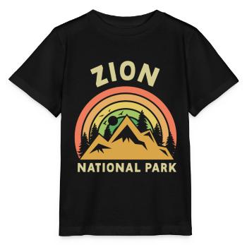 Zion National Park Utah Hiking Camping Outdoor - Stanley/Stella MINI CREATOR Kids’ T-Shirt - black - Front - Mikhail (115cm)