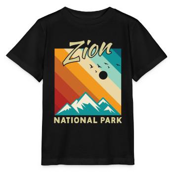 Zion National Park Utah Hiking Camping Outdoor - Stanley/Stella MINI CREATOR Kids’ T-Shirt - black - Front - Mikhail (115cm)