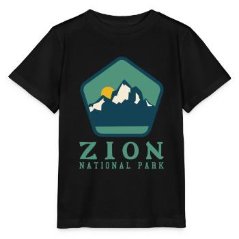 Zion National Park Utah Hiking Camping Outdoor - Stanley/Stella MINI CREATOR Kids’ T-Shirt - black - Front - Mikhail (115cm)