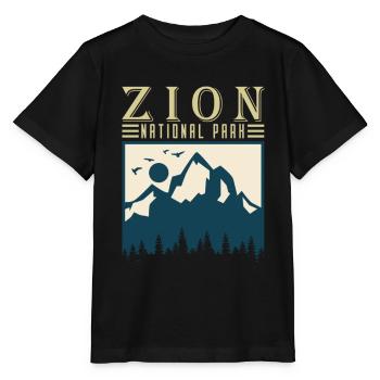 Zion National Park Utah Hiking Camping Outdoor - Stanley/Stella MINI CREATOR Kids’ T-Shirt - black - Front - Mikhail (115cm)