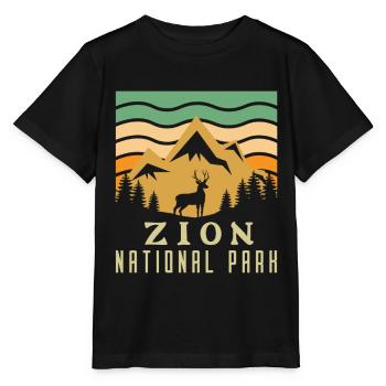 Zion National Park Utah Hiking Camping Outdoor - Stanley/Stella MINI CREATOR Kids’ T-Shirt - black - Front - Mikhail (115cm)