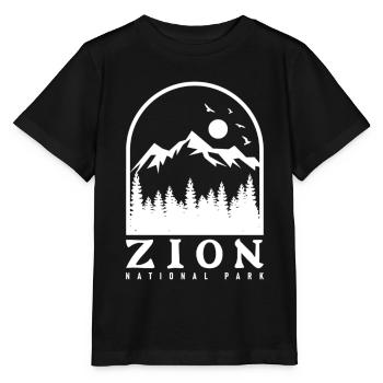Zion National Park Utah Hiking Camping Outdoor - Stanley/Stella MINI CREATOR Kids’ T-Shirt - black - Front - Mikhail (115cm)