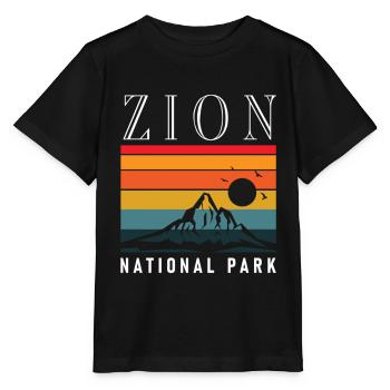 Zion National Park Utah Hiking Camping Outdoor - Stanley/Stella MINI CREATOR Kids’ T-Shirt - black - Front - Mikhail (115cm)