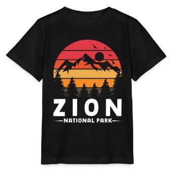 Zion National Park Utah Hiking Camping Outdoor - Stanley/Stella MINI CREATOR Kids’ T-Shirt - black - Front - Mikhail (115cm)