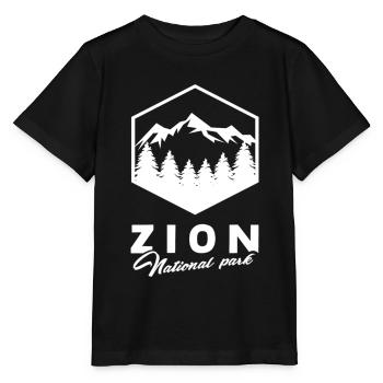 Zion National Park Utah Hiking Camping Outdoor - Stanley/Stella MINI CREATOR Kids’ T-Shirt - black - Front - Mikhail (115cm)