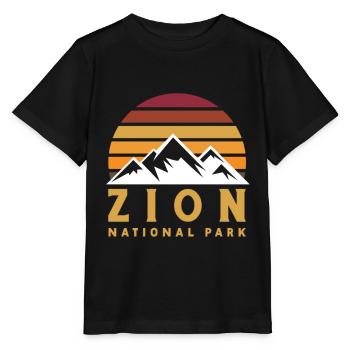 Zion National Park Utah Hiking Camping Outdoor - Stanley/Stella MINI CREATOR Kids’ T-Shirt - black - Front - Mikhail (115cm)