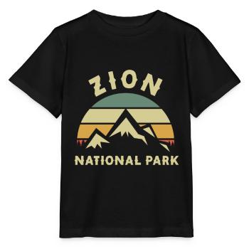 Zion National Park Utah Hiking Camping Outdoor - Stanley/Stella MINI CREATOR Kids’ T-Shirt - black - Front - Mikhail (115cm)