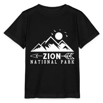 Zion National Park Utah Hiking Camping Outdoor - Stanley/Stella MINI CREATOR Kids’ T-Shirt - black - Front - Mikhail (115cm)