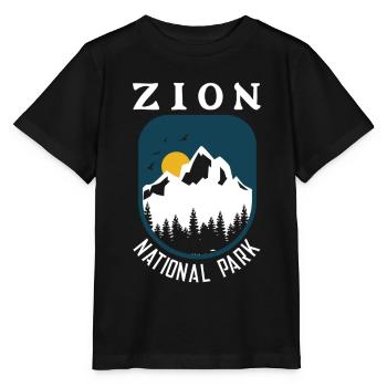 Zion National Park Utah Hiking Camping Outdoor - Stanley/Stella MINI CREATOR Kids’ T-Shirt - black - Front - Mikhail (115cm)
