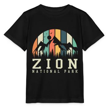 Zion National Park Utah Hiking Camping Outdoor - Stanley/Stella MINI CREATOR Kids’ T-Shirt - black - Front - Mikhail (115cm)