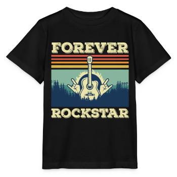 Gitarre Retro Gitarrist Rockgitarre Musiker Sänger - Stanley/Stella Kinder T-Shirt MINI CREATOR  - Schwarz - Vorne - Mikhail (115cm)