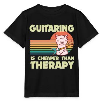 Gitarrist Lama Rockgitarre Gitarrist Musiker Gitar - Stanley/Stella Kinder T-Shirt MINI CREATOR  - Schwarz - Vorne - Mikhail (115cm)