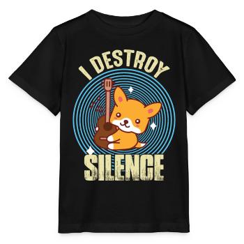 Guitar Destroy Silence Netter Fox-Gitarrist Rockgi - Stanley/Stella Kinder T-Shirt MINI CREATOR  - Schwarz - Vorne - Mikhail (115cm)
