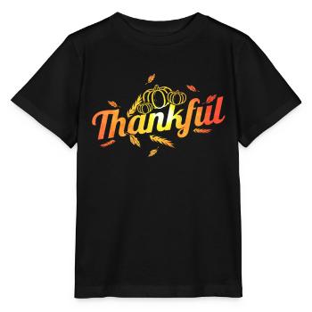 Pumpkin Thankful On Thanksgiving - Stanley/Stella Kinder T-Shirt MINI CREATOR  - Schwarz - Vorne - Mikhail (115cm)