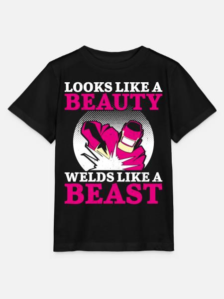Welder Welding Female Welder - Stanley/Stella Kinder T-Shirt MINI CREATOR - Schwarz