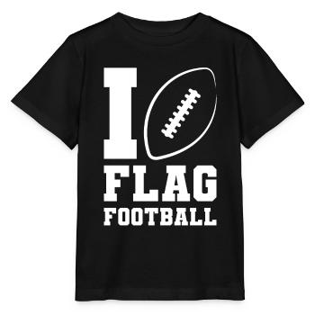 J’adore l’équipe de ballon des joueurs de flag football - T-shirt bio MINI CREATOR Stanley/Stella Enfant - noir - Devant - Mikhail (115cm)
