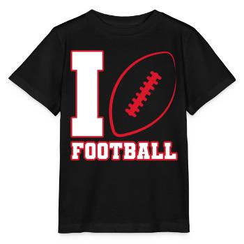 I love Football American Football USA - Stanley/Stella MINI CREATOR Kids’ T-Shirt - black - Front - Mikhail (115cm)