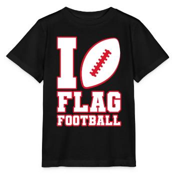 I love Flag Football Ball Player - Stanley/Stella MINI CREATOR Kids’ T-Shirt - black - Front - Mikhail (115cm)