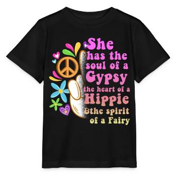 Hippie Peace Groovy Flowerpower Boho Woodstock - T-shirt bio MINI CREATOR Stanley/Stella Enfant - noir - Devant - Mikhail (115cm)