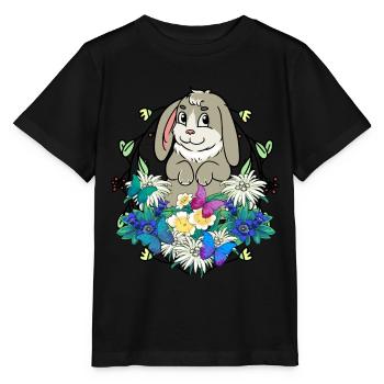 Début du printemps Lapin de Pâques Joyeuses Pâques Nature - T-shirt bio MINI CREATOR Stanley/Stella Enfant - noir - Devant - Mikhail (115cm)