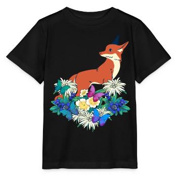 Frühlingsanfang Wildtiere Waldtiere Fuchs Füchse - Stanley/Stella Kinder T-Shirt MINI CREATOR  - Schwarz - Vorne - Mikhail (115cm)