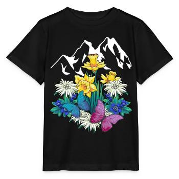 Austria Tyrol Spring Nature Nature Lovers Alm - Stanley/Stella MINI CREATOR Kids’ T-Shirt - black - Front - Mikhail (115cm)