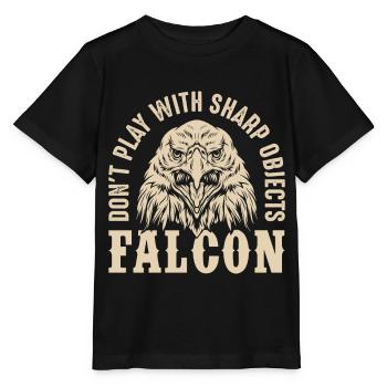 Falcon Sharp objects Falconry Eagle Goshawk Falk - Stanley/Stella MINI CREATOR Kids’ T-Shirt - black - Front - Mikhail (115cm)
