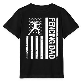 Fencing épée fencing duel gift idea - Stanley/Stella MINI CREATOR Kids’ T-Shirt - black - Front - Mikhail (115cm)