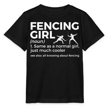 Fencing épée fencing duel gift idea - Stanley/Stella MINI CREATOR Kids’ T-Shirt - black - Front - Mikhail (115cm)