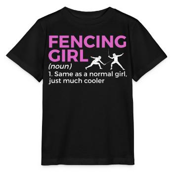 Fencing épée fencing duel gift idea - Stanley/Stella MINI CREATOR Kids’ T-Shirt - black - Front - Mikhail (115cm)